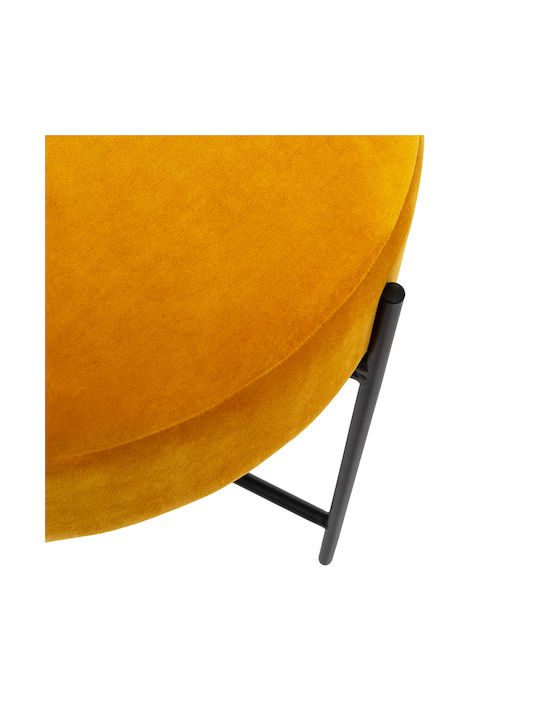 Hocker Für das Wohnzimmer Gepolstert mit Samt Arty Ochra 45.5x45.5x46cm