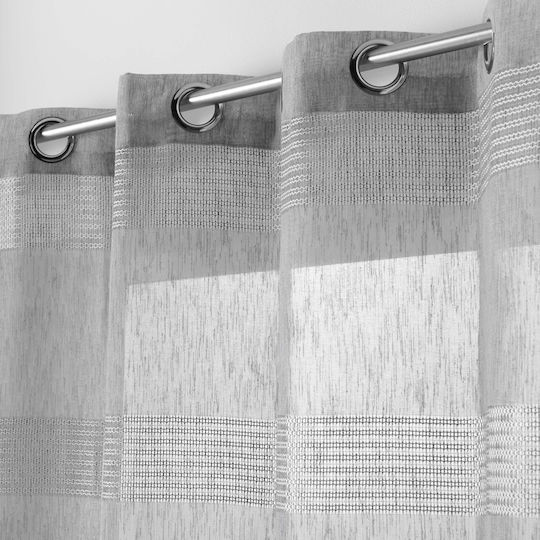 Curtain with Grommets L-C Ajourela Gray 140x280cm