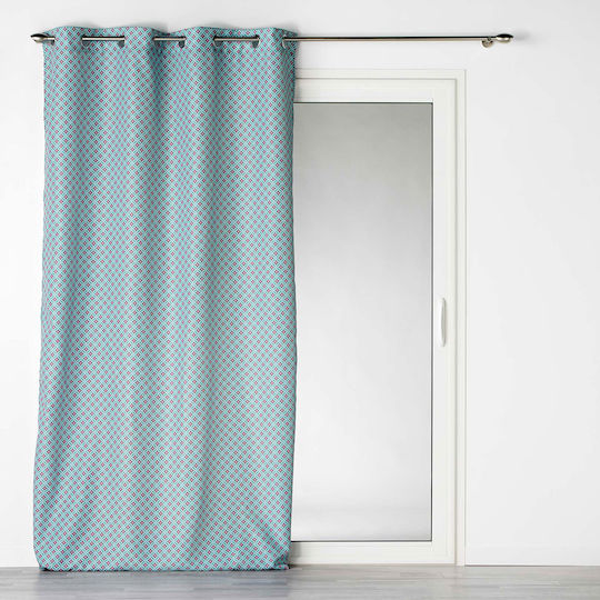Douceur d'Intérieur L-C Havana Curtain with Light Blue Grommets 140x260cm
