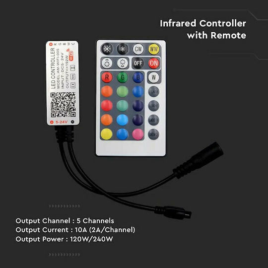 V-TAC Drahtlos RGBW Controller Wi-Fi mit Fernbedienung Handwerkzeug 2900