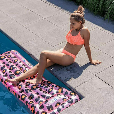 Swim Essentials Luxury Leopard Print Φουσκωτό Στρώμα Θαλάσσης Ροζ