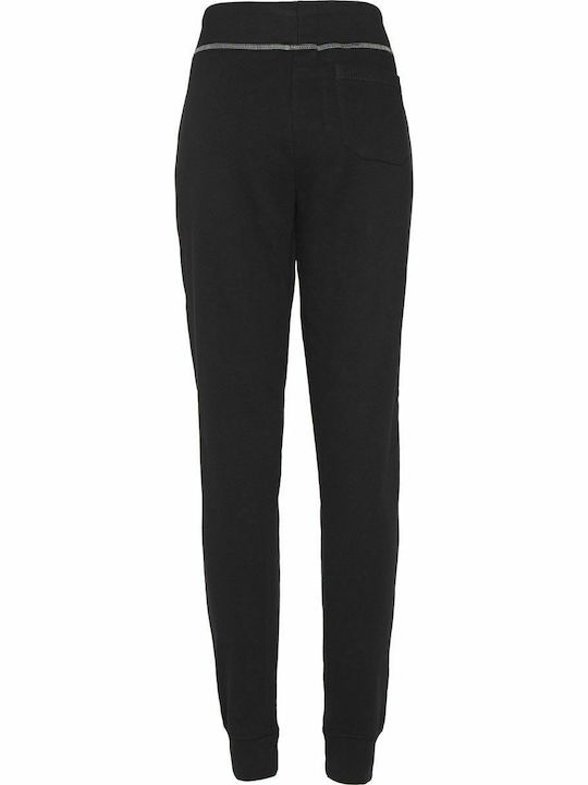 Nakedshirt Hohe Taille Damen-Sweatpants Jogger Schwarz