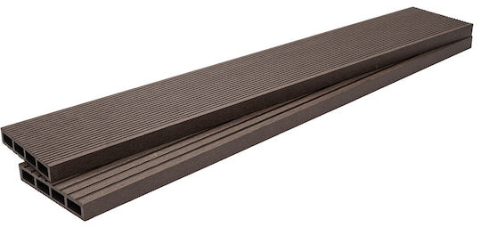 Newplan Deck Περίφραξης Κήπου Dark Brown από WPC 360x12x2εκ. Καφέ