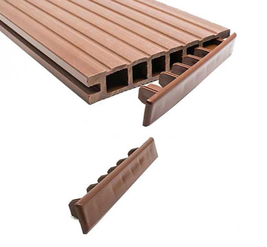 Showood WPC Cap for Garden Flooring Light Grey 15x2.5cm