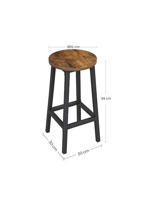 Stool Bar Metallic Black 2pcs 32x32x65cm