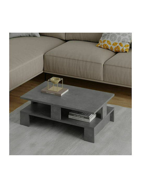 Rectangular Coffee Table Mansu Wooden Antique Grey L80xW50xH27.5cm.