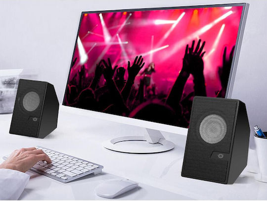 Conceptronic BJORN Ηχεία Υπολογιστή 2.0 με Bluetooth και Ισχύ 6W Μαύρα