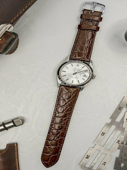 Hirsch Crocograin Lederriemen Braun 20mm