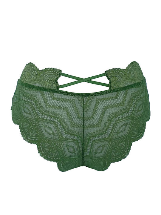 Damen Slip mit Spitze Khaki