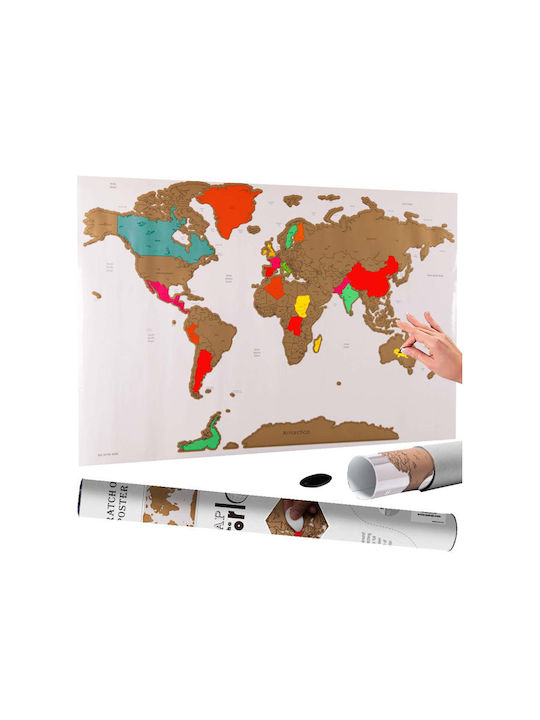 Bakaji Office Decorative Scratch Map 82.5x59.4cm