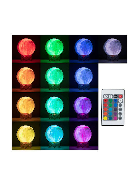 GloboStar Διακοσμητικό Φωτιστικό Kaotica LED RGB Moon Light 20x20x25εκ.