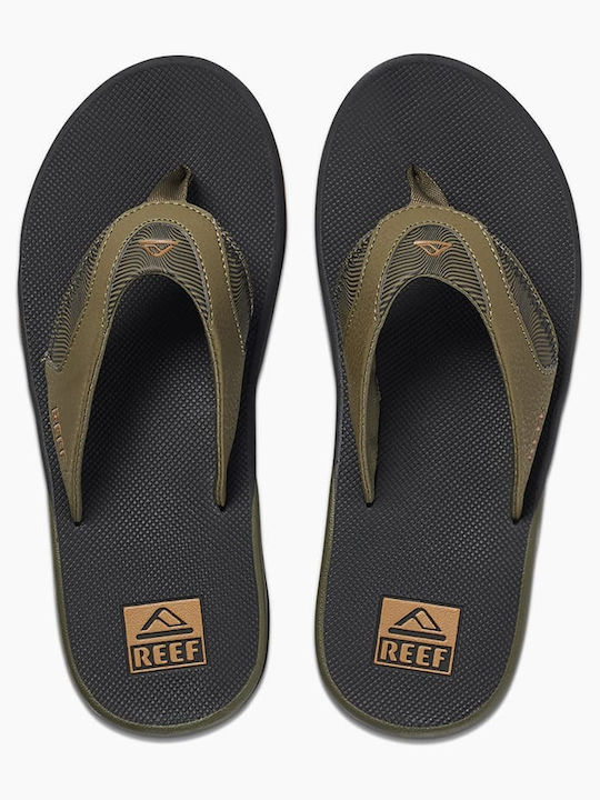 Fanning Prints Men's Flip Flops Olive Swells