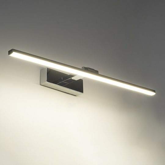 GloboStar Ellis Modern Leuchte Badezimmer mit Integrierter LED und Neutralweißes Licht Silber 60x6cm
