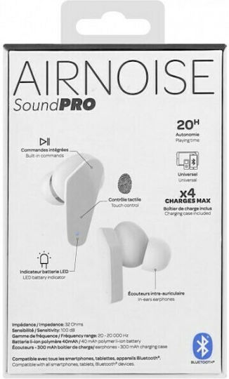 T'nB Air Noise In-ear Bluetooth Handsfree Căști cu Carcasă de Încărcare Alb