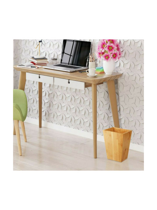 Relaxdays Дървени Кошче за офисни отпадъци Бежов 20x20x27см