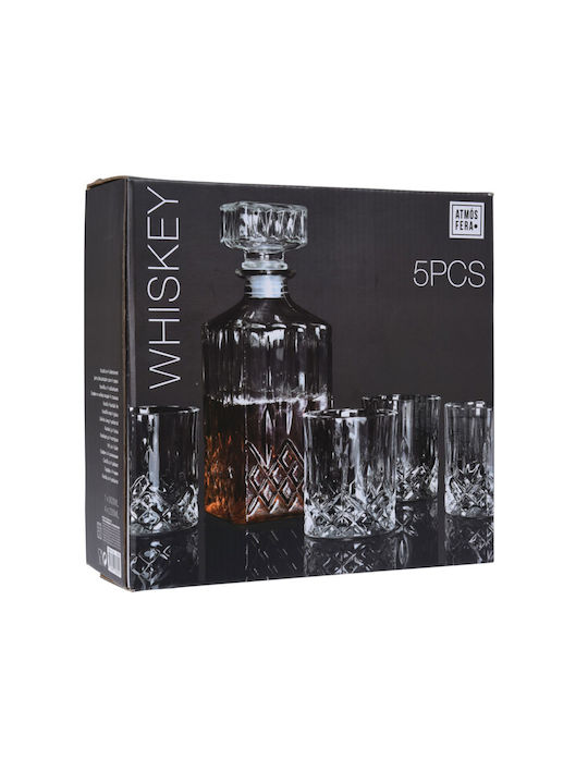 Spitishop Glass Whiskey Decanter with Stopper & Glasses 900ml 5pcs