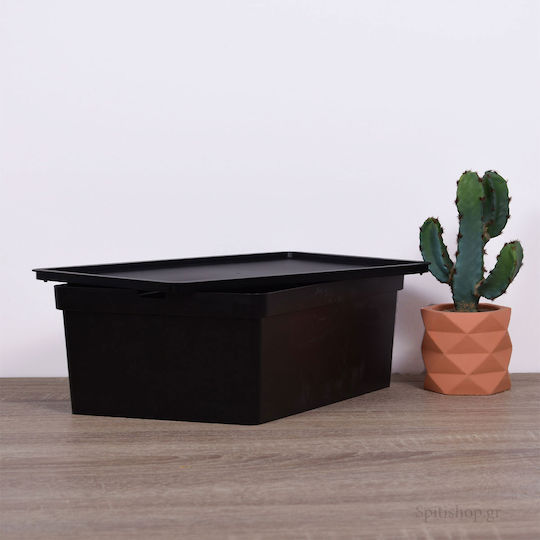 Viomes Nova Plastic Cutie de Depozitare cu Capac Negru 35.5x25.5x13.5cm 1buc