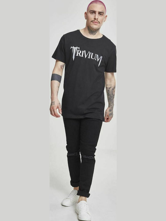 Merchcode Trivium Logo T-shirt Μαύρο Βαμβακερό