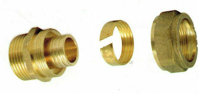 Novara Rubinetterie Male Compression Tube Fitting Brass 1/2" 18mm 64003