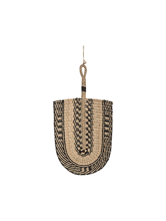 Atmosphera Decorative Fan Rush Handmade Black Wicker Material 40x60cm