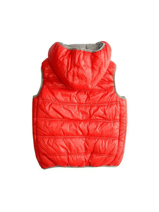 Losan Kids Quilted Jacket Sleeveless short Double Sided Hooded Red