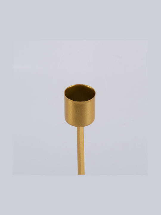 GloboStar Evelyn Candle Holder Metal Gold 9.5x9.5x15cm 1pcs