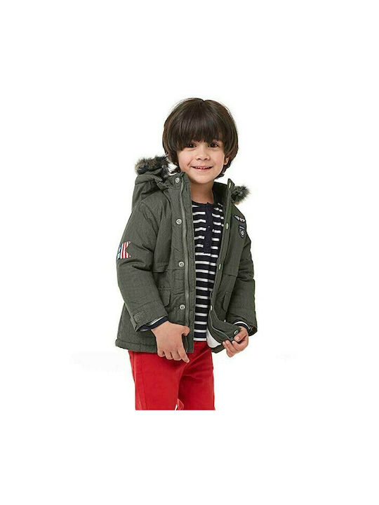 Losan Kids Casual Jacket short with Lining & Protection Hood Khaki