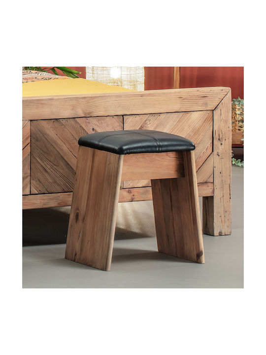 Stool For Living Room Wooden Jostein Black 40x31x45cm