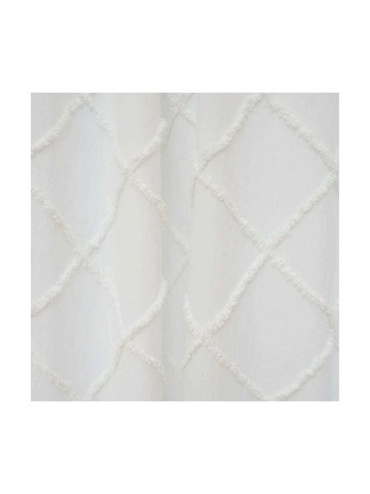 Calma House Curtain with Tab Top Royal White 140x280cm
