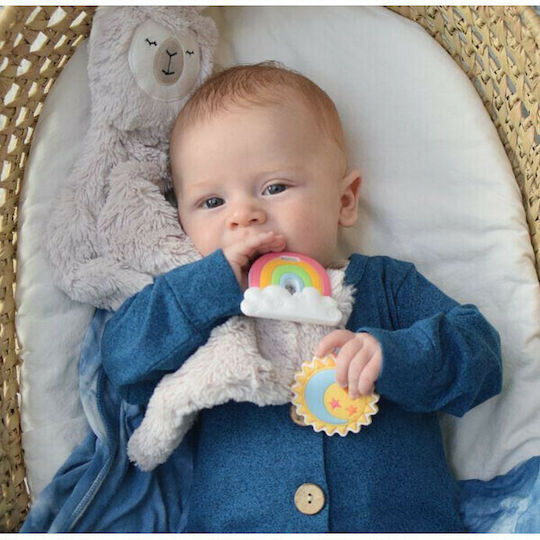 Baby to Love Rainbow Teething Ring from Silicone for 3 Months Plus Multicolor / Yellow 2 Pieces