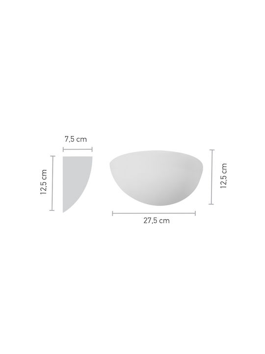 Inlight Classic Lamp Wall with Socket E14 White 27.5x12.5cm