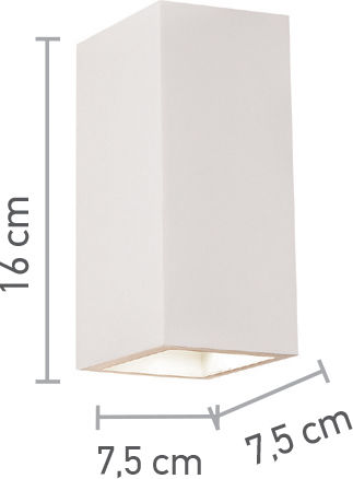 Inlight 43033 Lumină De perete Alb 7.5x7.5x16cm Inlight 43033 Lumină De perete Alb 7.5x7.5x16cm