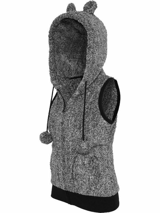 Long Women's Cardigan with Zipper Black/White