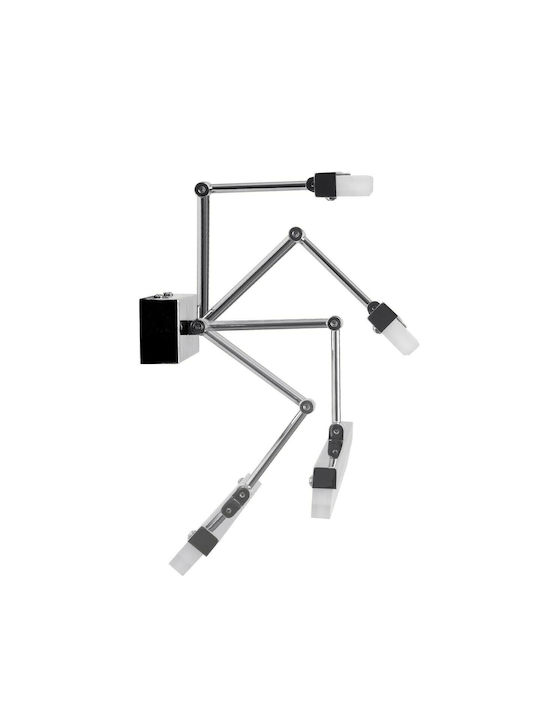 GloboStar Mara Modern Wandleuchte mit Integrierte LED und Natürliches Weiß Licht Silber 60x13cm