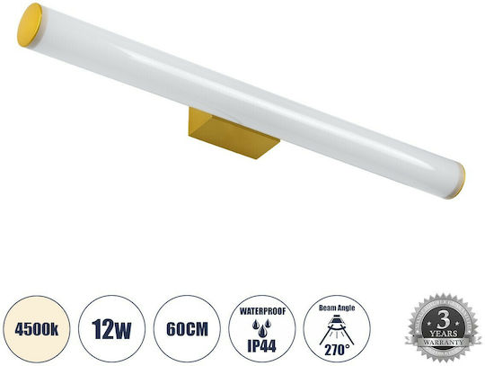 GloboStar Mabel Modern Lamp Bathroom with Integrated LED and Natural White Light Gold 10x5cm