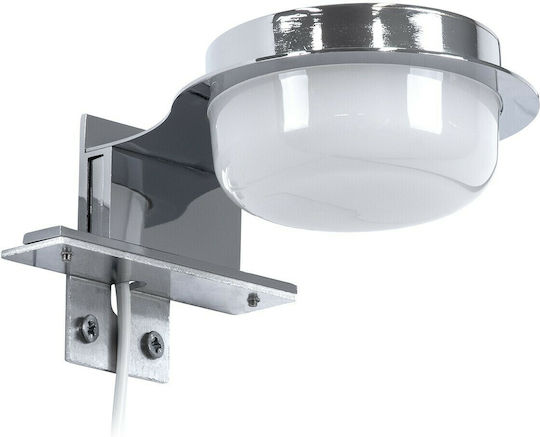GloboStar Kiara Modern Lamp Bathroom with Integrated LED and Natural White Light Silver 13x3cm