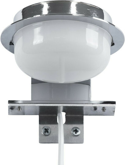 GloboStar Kiara Modern Lamp Bathroom with Integrated LED and Natural White Light Silver 13x3cm