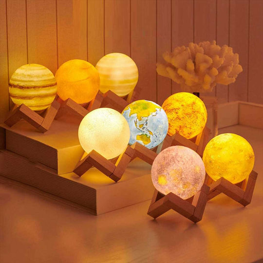 GloboStar Διακοσμητικό Φωτιστικό Moon LED Ρυθμιζόμενο Λευκό Moon Light 8τμχ 8x11εκ.