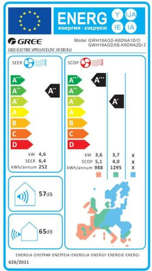 Gree Aura KAR-N5 Aparat De Aer Condiționat Inverter 16000 BTU A++/A+ Cu WiFi Și Ionizator Cold Plasma