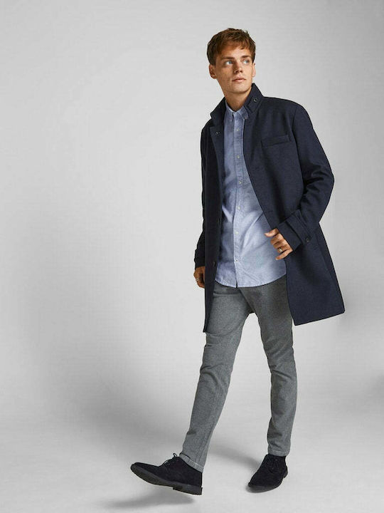 Long-sleeved Cotton Shirt Cashmere Blue