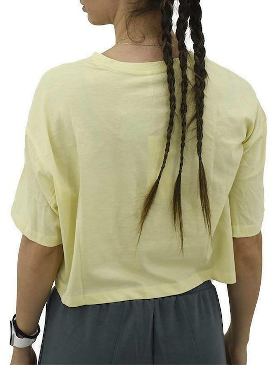 Only Women's Summer Crop Top Cotton Short Sleeve Yellow