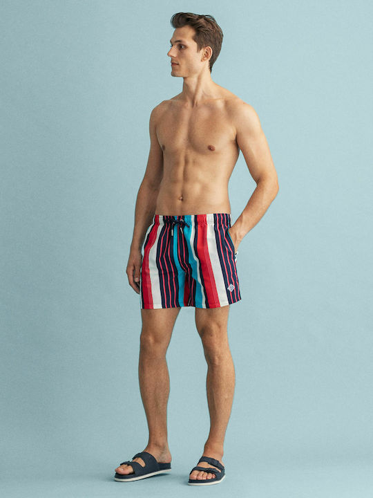 Classic Ανδρικό Μαγιό Σορτς Blue/Turquoise/Pink με Ρίγες