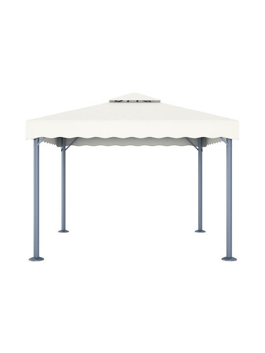 vidaXL Gazebo Garten mit LEDs Cream 3x3m