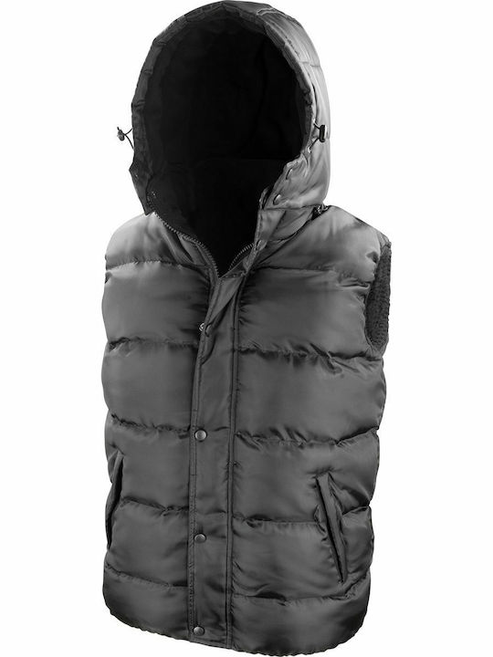 Ärmellos Jacke Puffer Schwarz