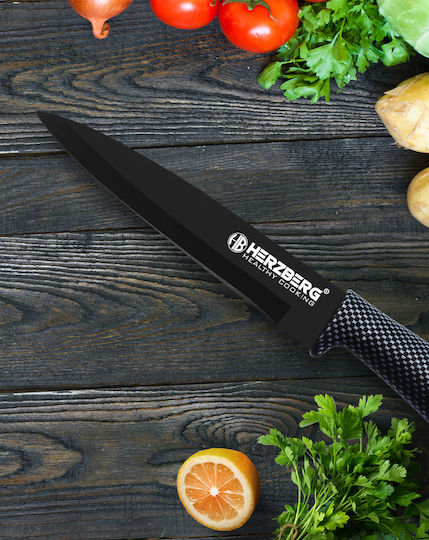 Herzberg Carbon Комплект Ножове с Основа от Неръждаема Стомана Carbon 8 Бройки