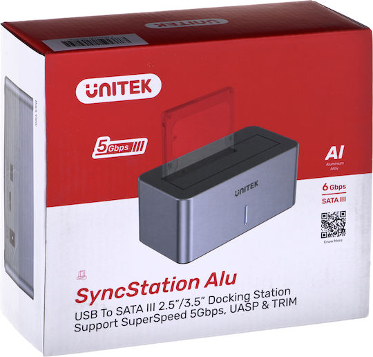 Unitek S1304A Docking Station Σκληρών Δίσκων SATA 2.5" / 3.5" με σύνδεση USB 3.0 (S1304A)