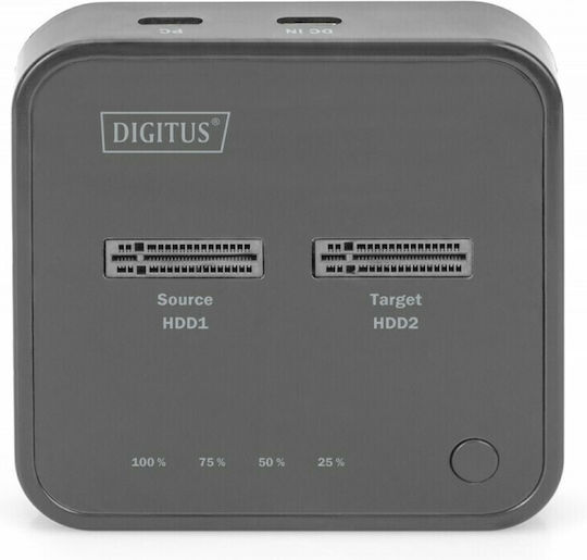 Digitus Docking Station for 2 Hard Drives SATA M.2(2242)" / M.2(2260)" / M.2(2280)" with Connection USB-C (DA-71545)