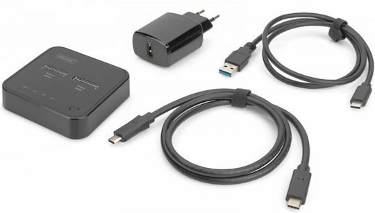 Digitus Docking Station for 2 Hard Drives SATA M.2(2242)" / M.2(2260)" / M.2(2280)" with Connection USB-C (DA-71545)
