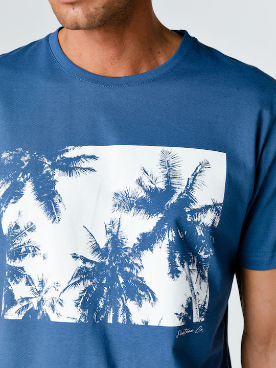 Tricou Snta cu imprimeu Palmtrees - Denim