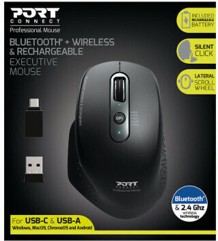 Port Designs 900716 Wireless Bluetooth Mouse Black